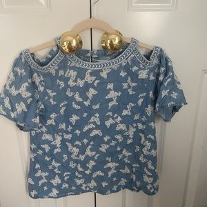 Girls Shoulder Butterfly Top